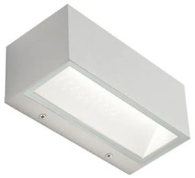 Applique Da Esterno Media Biemissione Box Alluminio Bianco 12W Led 3000K