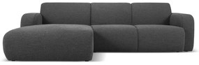 Divano angolare grigio scuro in tessuto bouclé (angolo sinistro) Molino - Micadoni Home