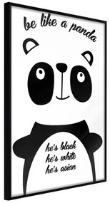 Poster  Tolerant Panda  Cornice Quadri Cornice nera, Larghezza x Altezza Home decor 20x30