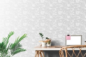 Carta da parati – Bellissimi uccellini in grigio