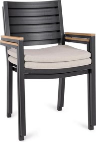 Sedia da esterno color antracite in metallo Henna – Bizzotto