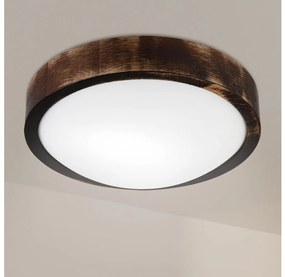 Brilagi - Plafoniera CARVALHO SLIM SMOKEY 1xE27/60W/230V rovere Ø 27,5 cm