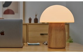 Lampada da tavolo dimmerabile in colore naturale con paralume in vetro (altezza 32 cm) Alice - Gingko