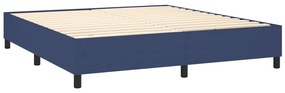 Letto a molle con materasso e led blu 180x200 cm in tessuto