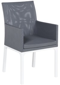 Set di 8 sedie tessuto grigio scuro e bianco BACOLI Beliani