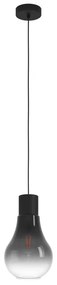 Lampadario Moderno Chasely nero paralume grigio e nero e trasparente E27 Ø20cm EGLO