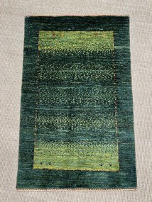 Loribaft Tappeto persiano 90x60 Verde (Iran) Annodato A Mano