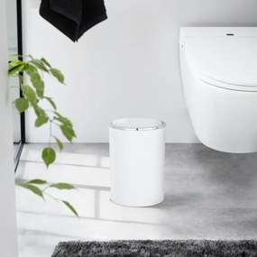 WENKO 22554100 - Cestino INCA 18,5x25,5 cm bianco/cromo lucido