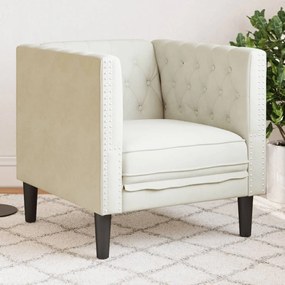 Poltrona Chesterfield Crema İn Velluto /