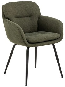 Sedia da pranzo color kaki in imbottito con braccioli Dora – Actona