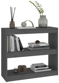 Libreria/divisorio grigio 80x30x71,5 cm legno massello di pino