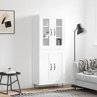 Credenza Bianco Lucido 69,5x34x180 cm in Legno Multistrato 3198371