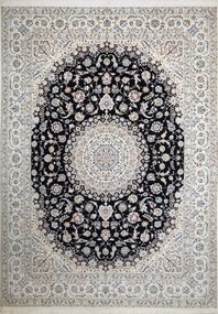 Nain Tappeto 300 x 410 Blu (Iran) Annodato A Mano