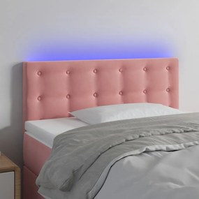 Testiera A Led Rosa 90x5x78/88 Cm İn Tessuto /