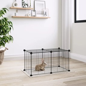 Gabbia per animali domestici 8 pannelli nero 35x35 cm acciaio