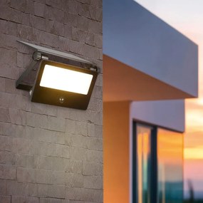 Illuminazione esterna LED con alimentazione a pannelli solari con sensore di movimento da parete (altezza totale 15,5 cm) Moura – Trio