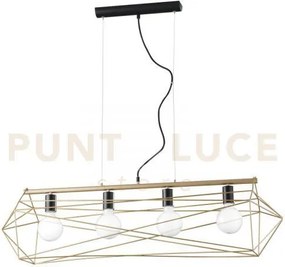 Lampadario a sospensione abraxas nera e oro 4 luci attacco e27 106x...