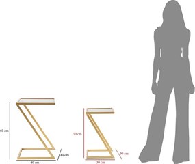 Set di 2 tavoli contenitori con piano in vetro 40x40 cm Zet - Mauro Ferretti