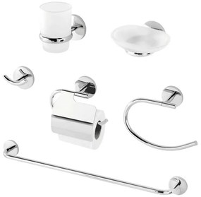 Set accessori a muro 6 pezzi in acciaio cromato e viti incluse Bora