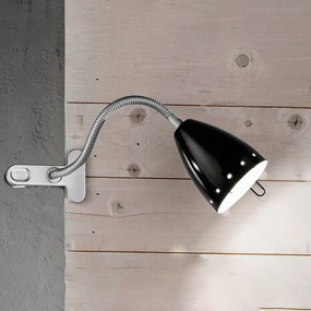 Lampada Da Scrivania Moderna Pois Argento Nero 1 Luce E14