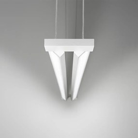 Lampadario In Metallo Moderno Sway Bianco 2 Luci