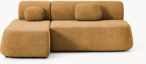 Divano letto angolare 2 posti in teddy-bouclé Pao