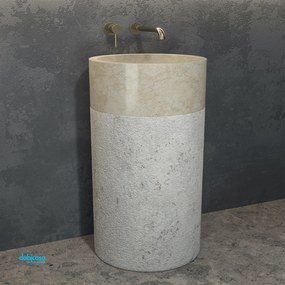 Lavabo Freestanding "Bora" Da 92 Cm C/Scarico a Terra Finitura Cream