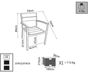 VIDUUS - poltrona da giardino in alluminio e polywood impilabile