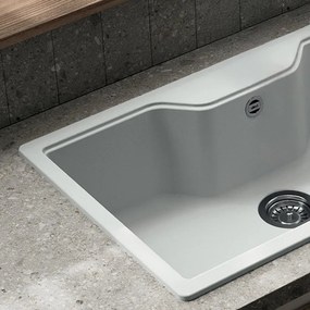 Lavello 1 vasca in quarzo bianco ELLECI L 86 x L 50 cm
