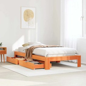 Letto senza materasso marrone cera 90x190 cm in legno di pino