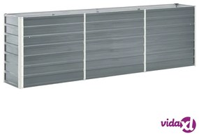 vidaXL Letto Rialzato in Acciaio Zincato 240x40x77 cm Grigio