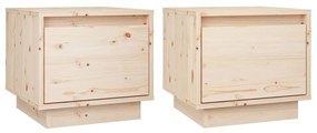 Comodini 2 pz 35x34x32 cm in legno massello di pino