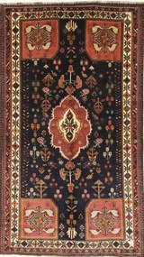 Gashghai Tappeto 160 x 280 Nero (Iran) Annodato A Mano