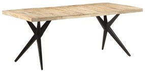 Tavolo Da Pranzo 200x90x76 Cm İn Legno Di Mango Grezzo /
