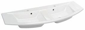 Lavabo a incasso rettangolare Neo Moon L 131 cm in resina bianco