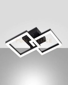 Bard applique nera 2 luci a led 3000k - 21w - 2160 lm dimmerabile