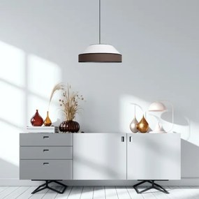 Lampadario a sospensione con filo MANISO 1xE27/60W/230V diametro 45 cm bianco/marrone