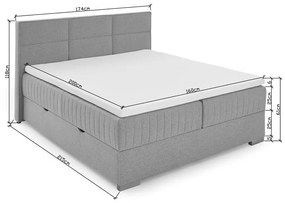 Letto boxspring beige con contenitore 160x200 cm Tambo - Meise Möbel