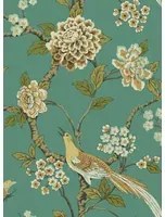 Coordonne Tapete Bird Song - Turquoise