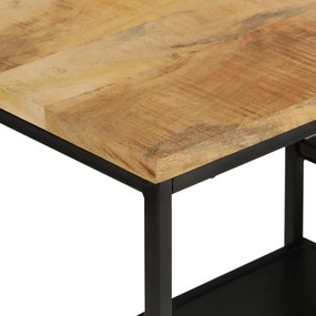 Tavolo consolle 110x30x75cm legno massello mango grezzo e ferro