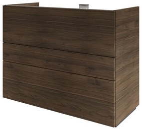 Mobile da bagno a terra L 105 x H 84 x P 48 cm noce, 3 cassetti Apertura push-pull SENSEA Neo Line, Maniglie acquistabili separatamente