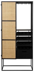 Portabottiglie in rattan nero per 16 bottiglie, 80x175 cm Guuji - White Label