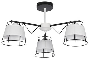 Lampadario a sospensione con supporto rigido 3xE27/60W/230V bianco