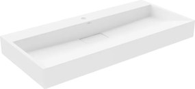 Mexen Ava lavabo da appoggio in conglomerato 1/O 100 x 46 cm, bianco - 23011001