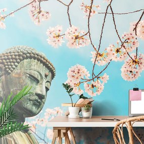 Carta da parati – Statua di Buddha con ciliegia