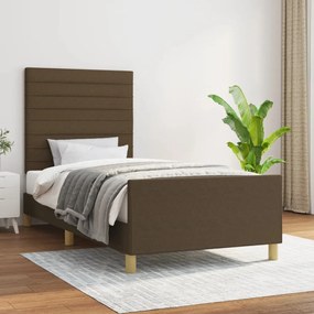Giroletto Senza Materasso Marrone Scuro 100x200 Cm Tessuto /