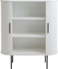 Armadietto bianco con ante scorrevoli 100x118x40 cm Nola – Unique Furniture