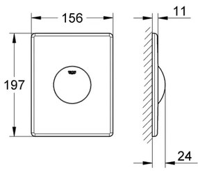 GROHE 38573SH0 - Pulsante di scarico SKATE 156 × 197 mm bianco