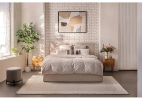 Letto matrimoniale imbottito beige con contenitore, materasso e rete inclusi 180x200 cm Thessa Bold – Bonami Selection
