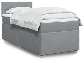 Giroletto A Molle Con Materasso Grigio Chiaro100x200 Cm Tessuto /
